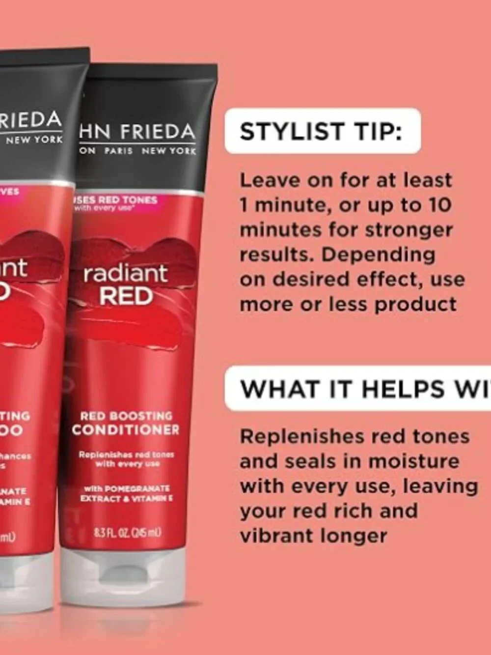 John Frieda Radiant Red, Boosting Conditioner Hydrates 8.3 oz